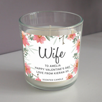 Personalised Floral Sentimental Scented Jar Candle