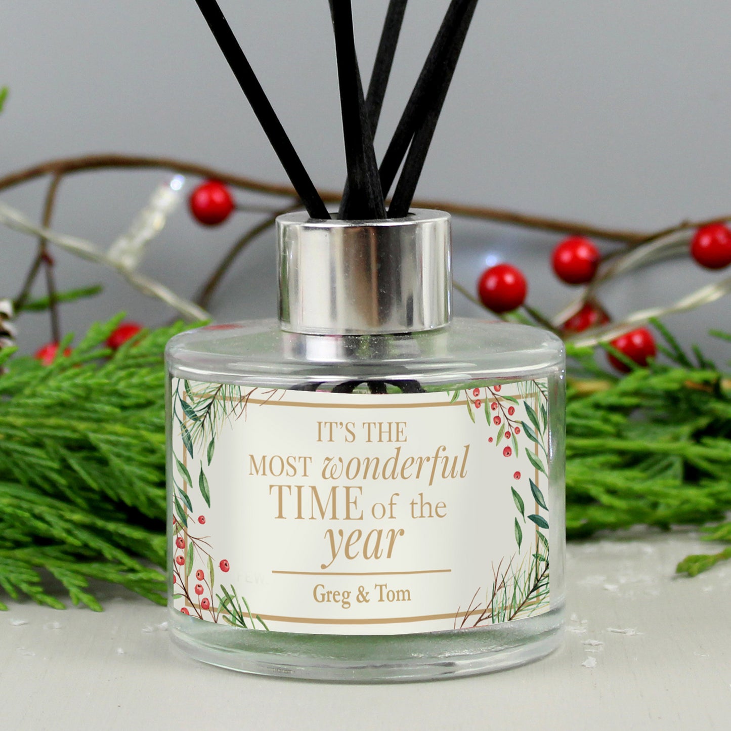 Personalised 'Wonderful Time of The Year' Christmas Reed Diffuser