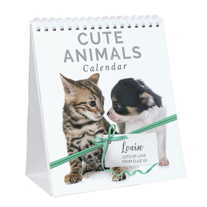 Personalised Cute Animals Desk Calendar