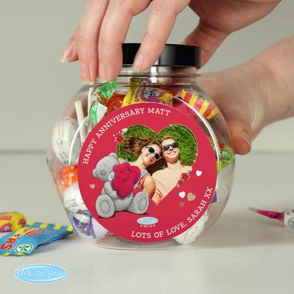 Personalised Me To You Heart Photo Upload Sweet Jar