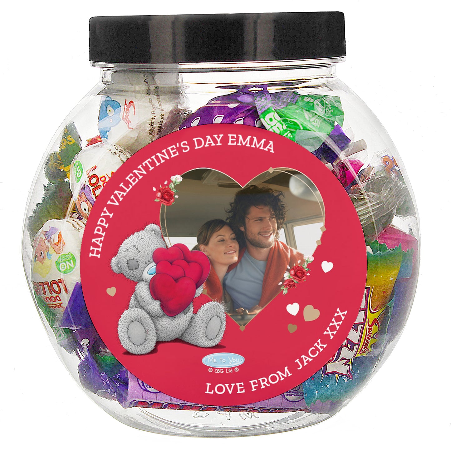 Personalised Me To You Heart Photo Upload Sweet Jar