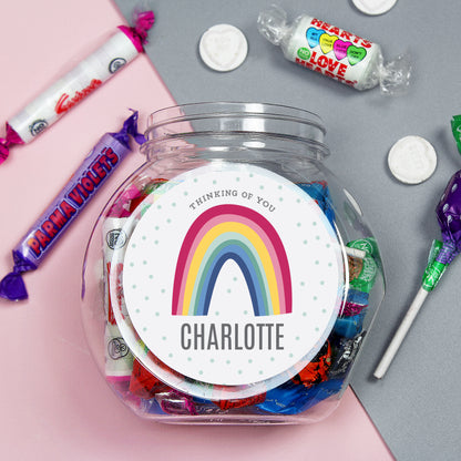 Personalised Rainbow Sweet Jar