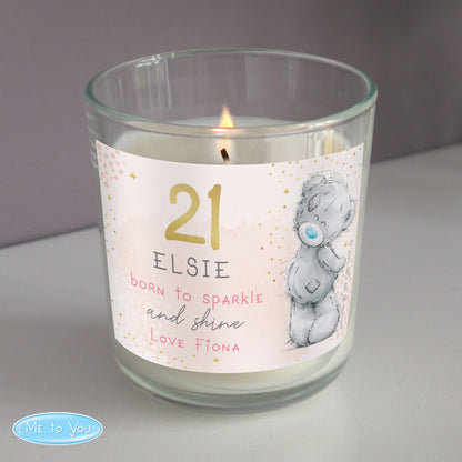 Personalised Me To You Sparkle & Shine Birthday Scented Jar Candle