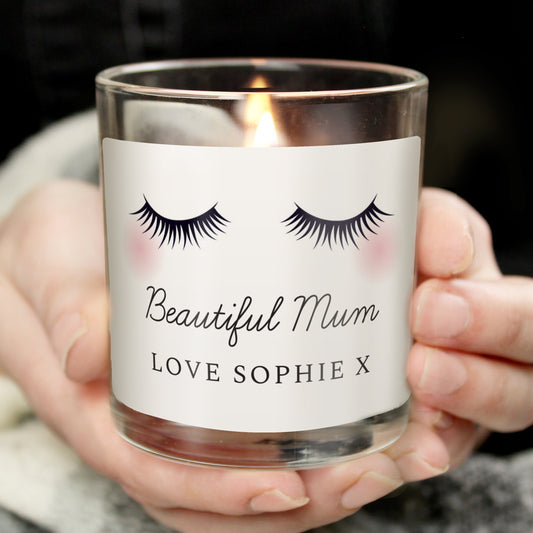 Personalised Eyelashes Scented Jar Candle