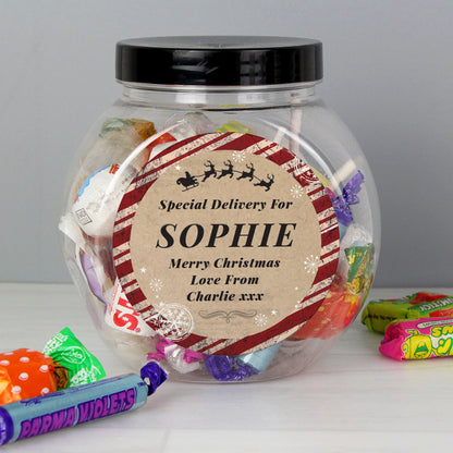 Personalised Special Delivery Sweet Jar