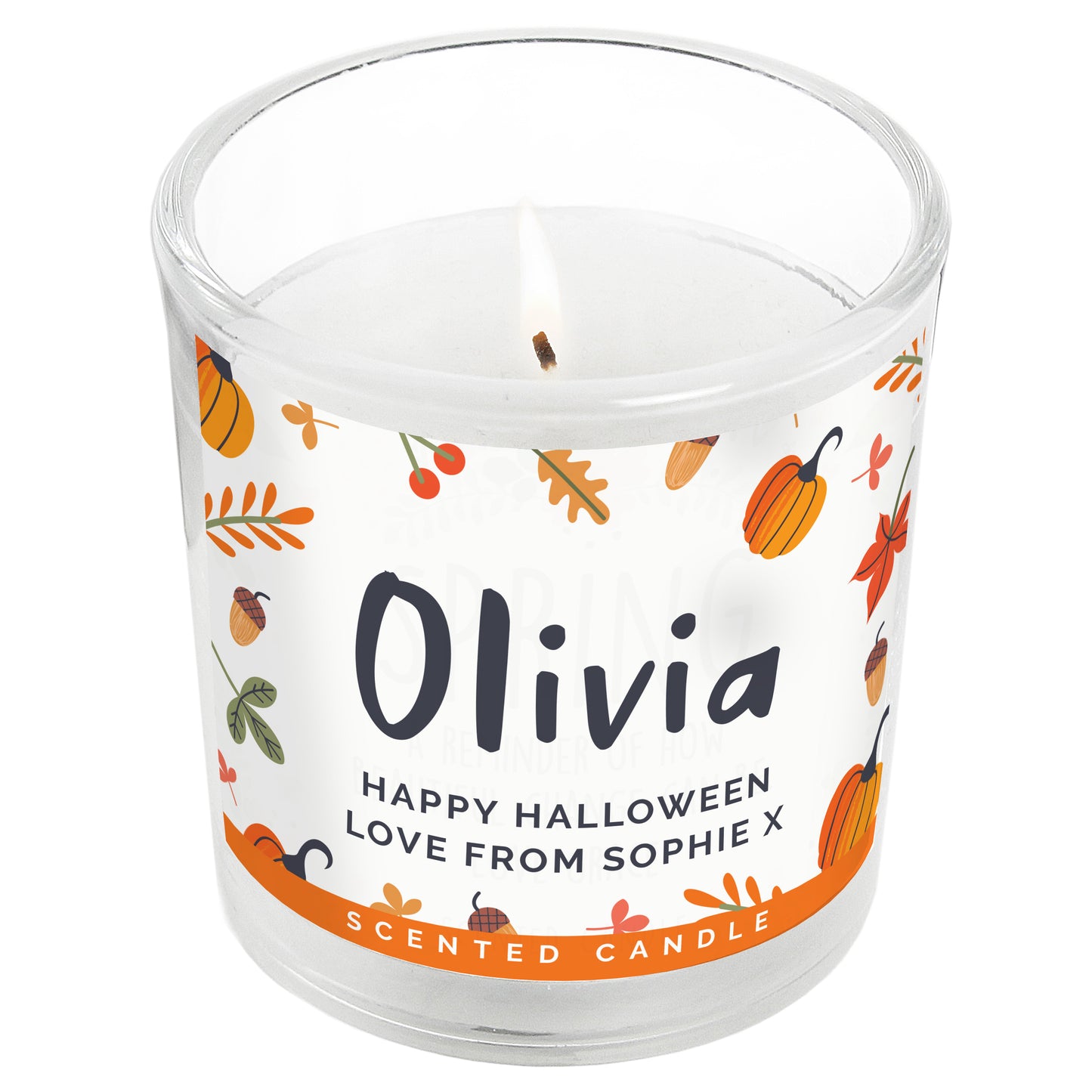 Personalised Pumpkin Scented Jar Candle