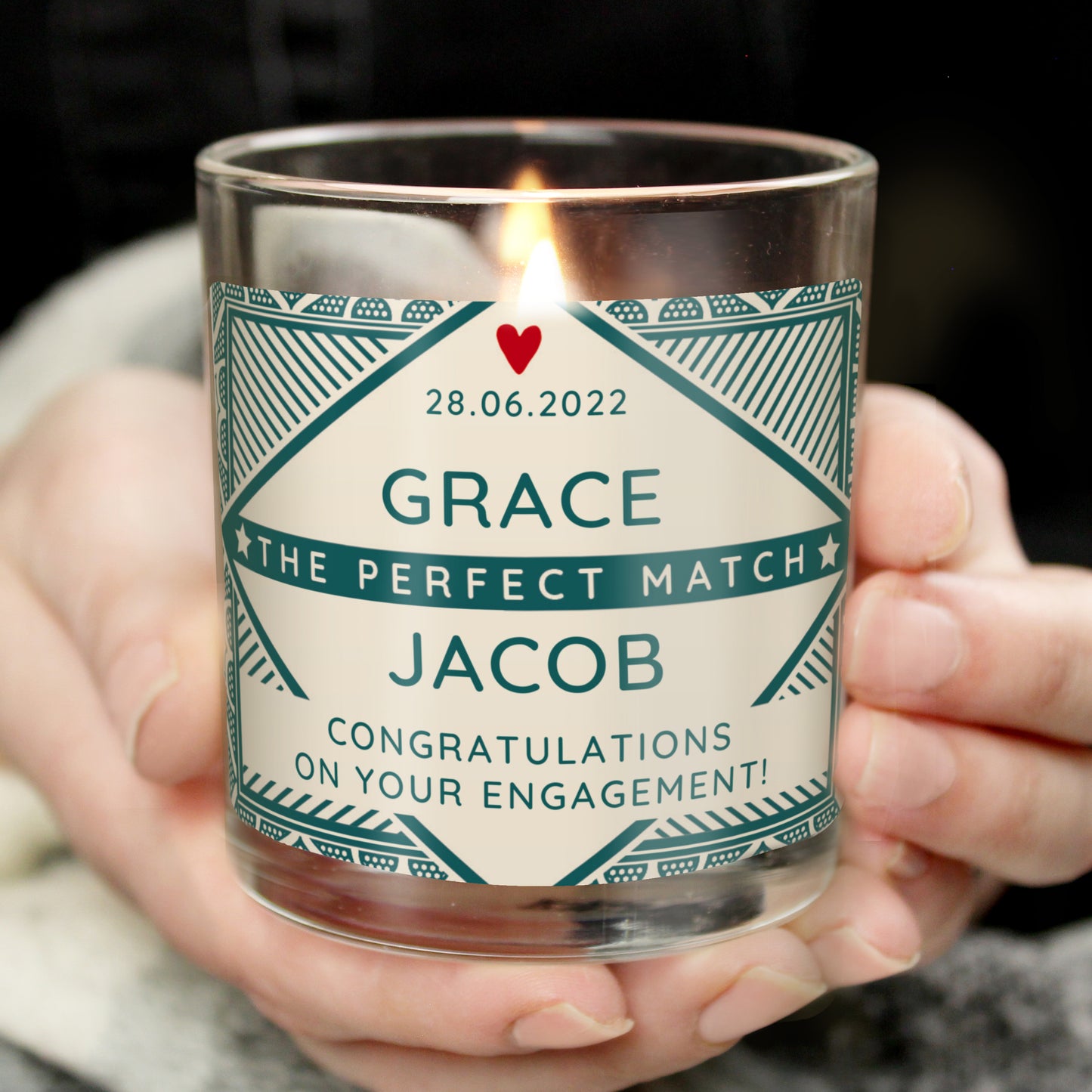 Personalised The Perfect Match Scented Jar Candle