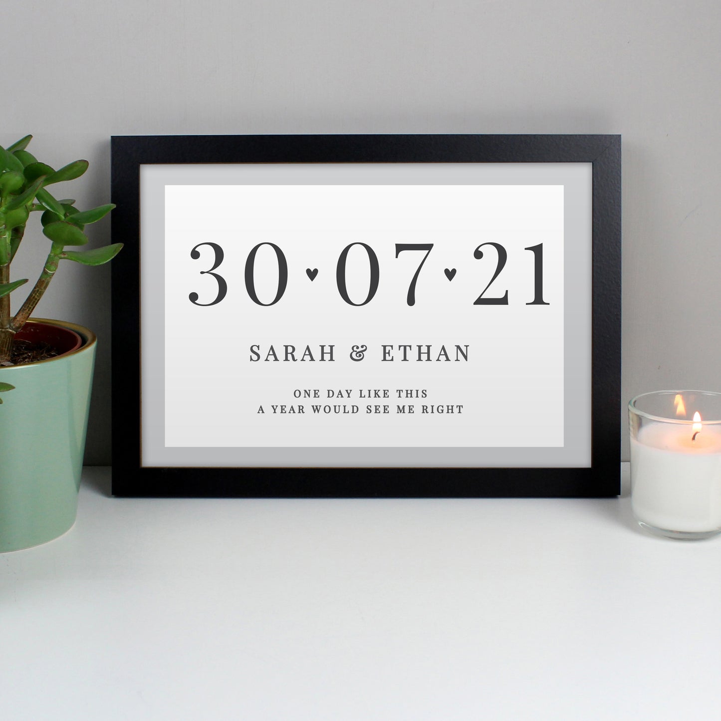 Personalised Special Date A4 Black Framed Print