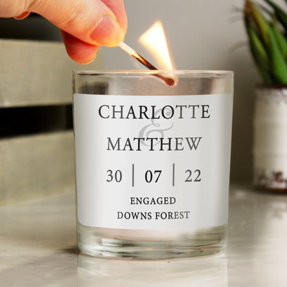 Personalised Couples Scented Jar Candle