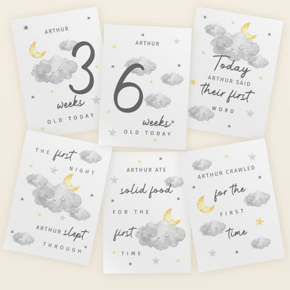Personalised Cloud Baby Milestone Cards