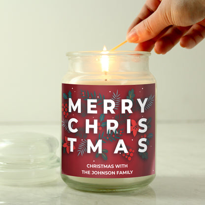 Personalised Christmas Large Scented Jar Candle