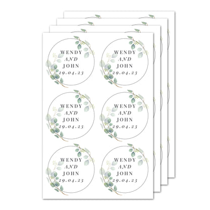 Personalised Botanical Free Text Sticker Set