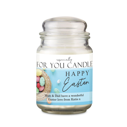 Personalised Happy Easter Large Scented Candle Jar