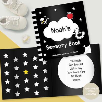 Personalised High Contrast Black and White Baby Book