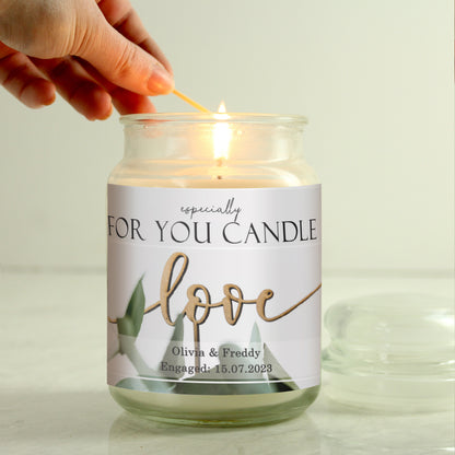 Personalised Love Large Scented Jar Candle