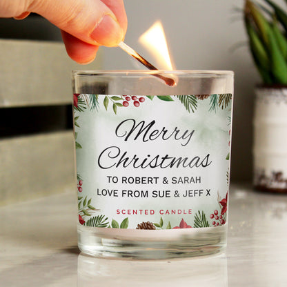 Personalised Christmas Scented Jar Candle