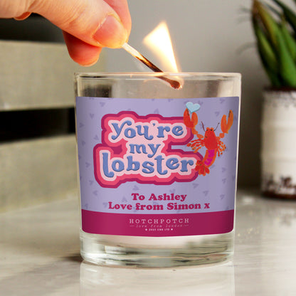 Personalised Hotchpotch Youre My Lobster Scented Candle Jar