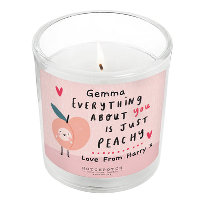 Personalised Hotchpotch Peachy Scented Candle Jar