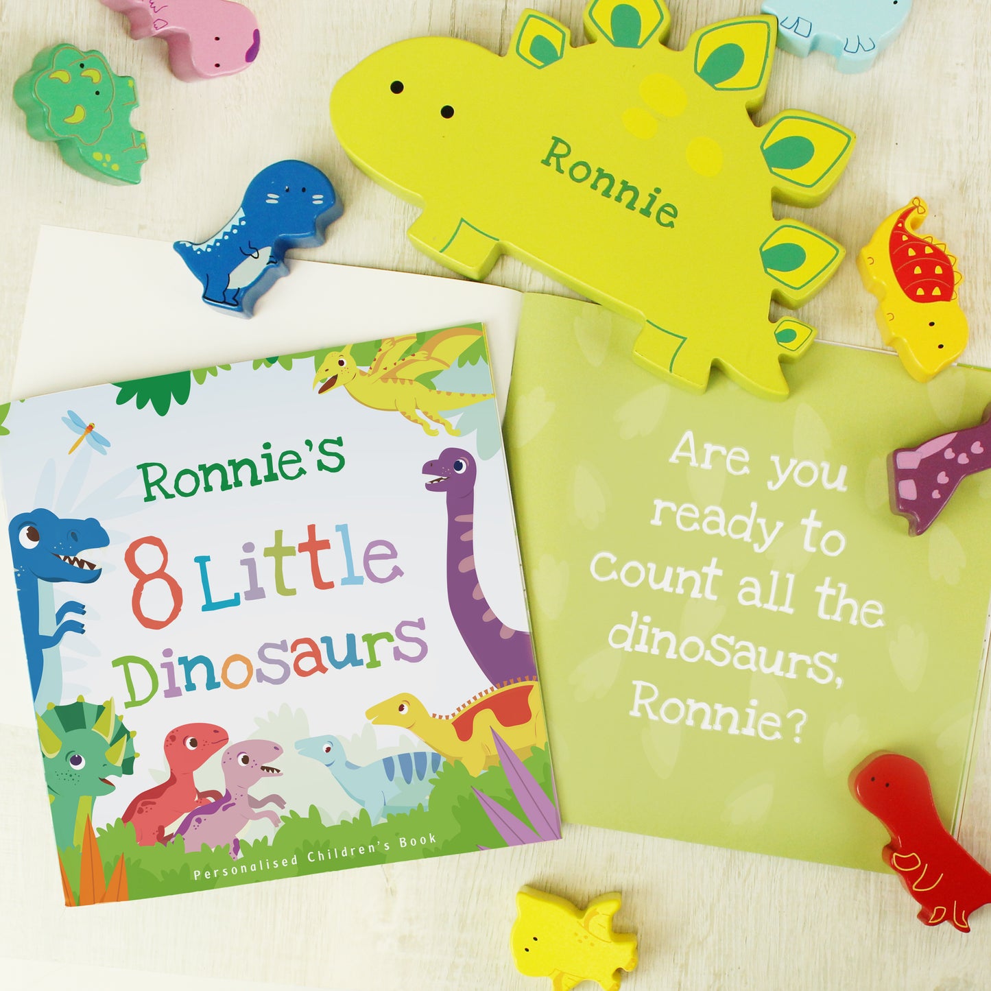 Personalised Dinosaur Book & Stacking Toy