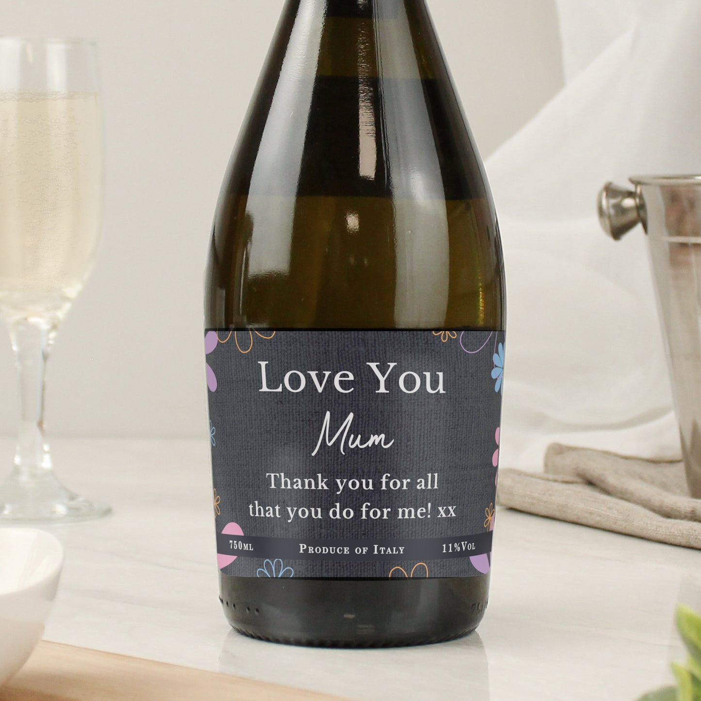 Personalised Daisy Prosecco