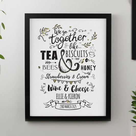 Personalised We go Together Black Poster Frame