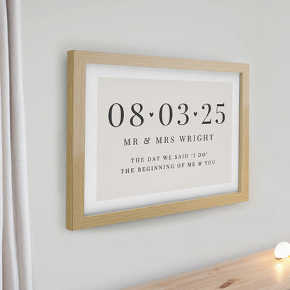 Personalised Special Date Oak Poster Frame