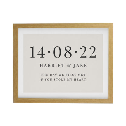 Personalised Special Date Oak Poster Frame