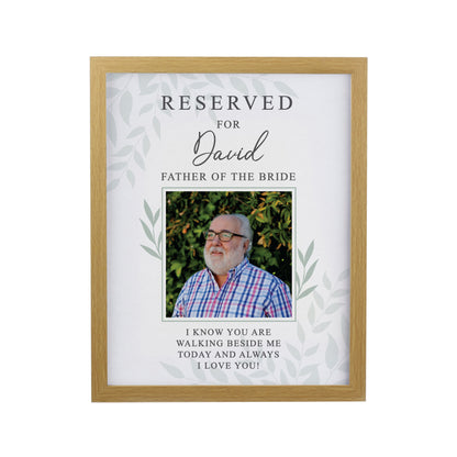 Personalised Reserved For Photo Upload Oak Poster Frame