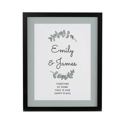 Personalised Botanical Black Poster Frame