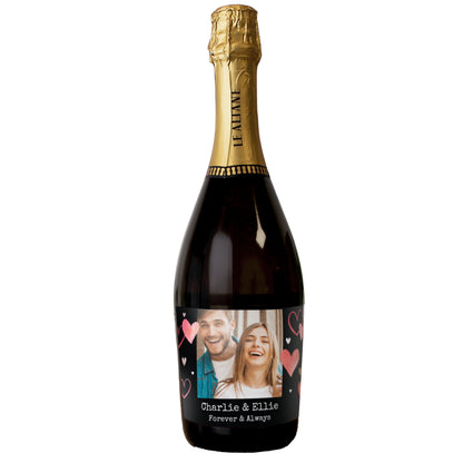 Personalised Photo Upload Heart Prosecco