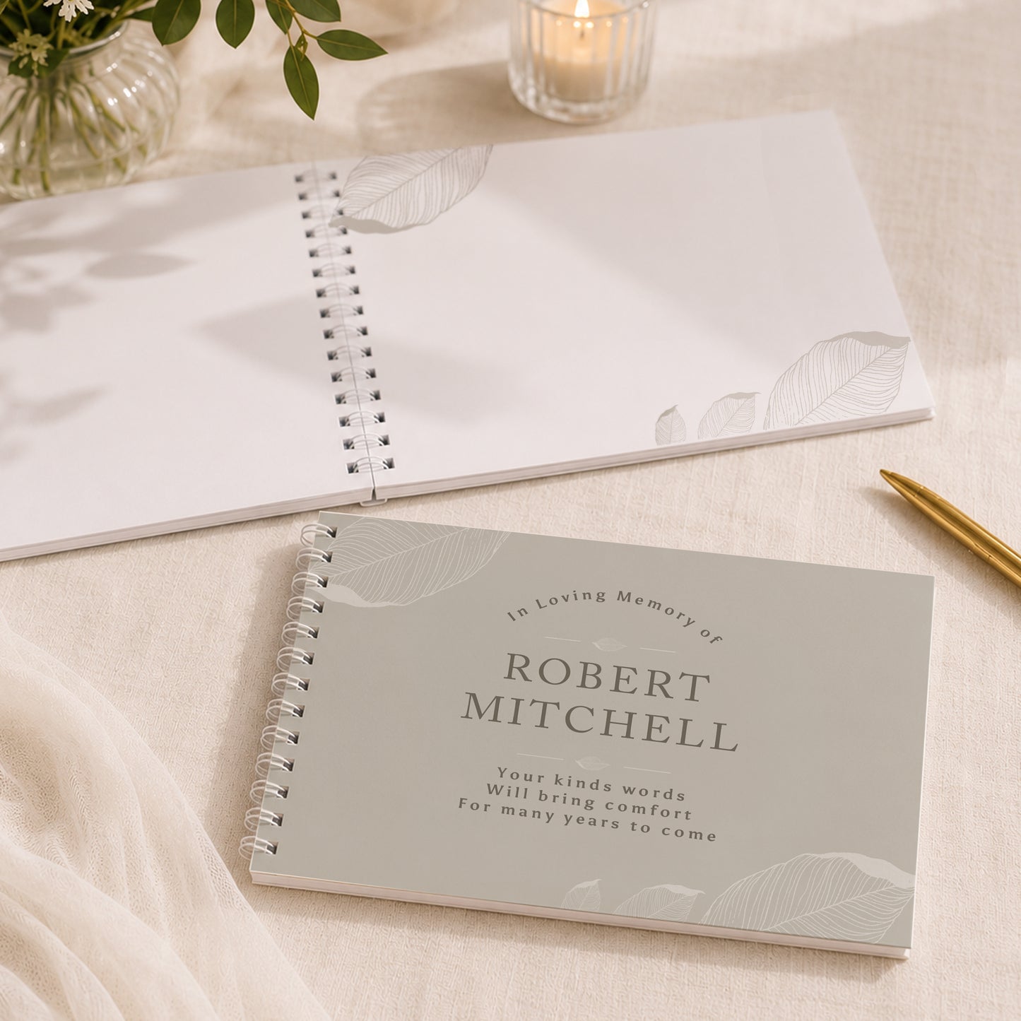 Personalised Memorial Guest Book