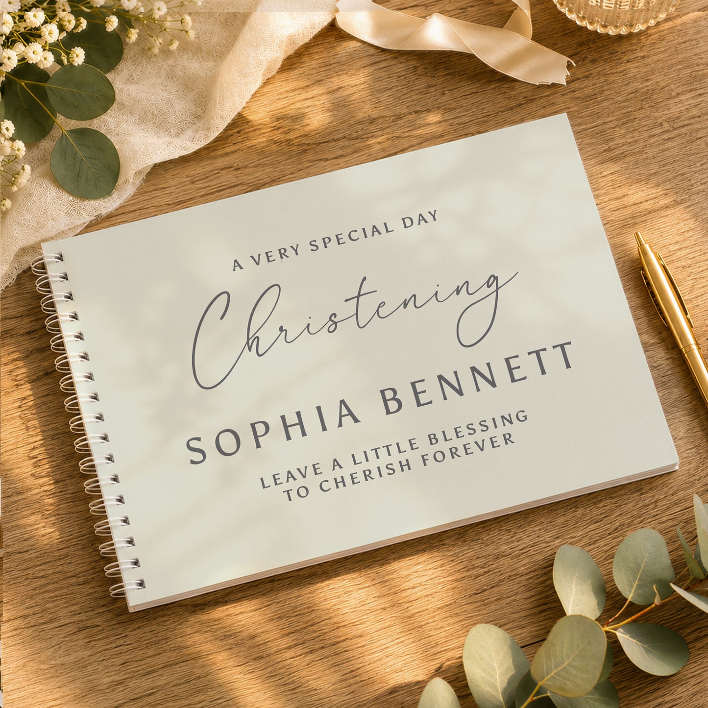 Personalised Natural Guest Book