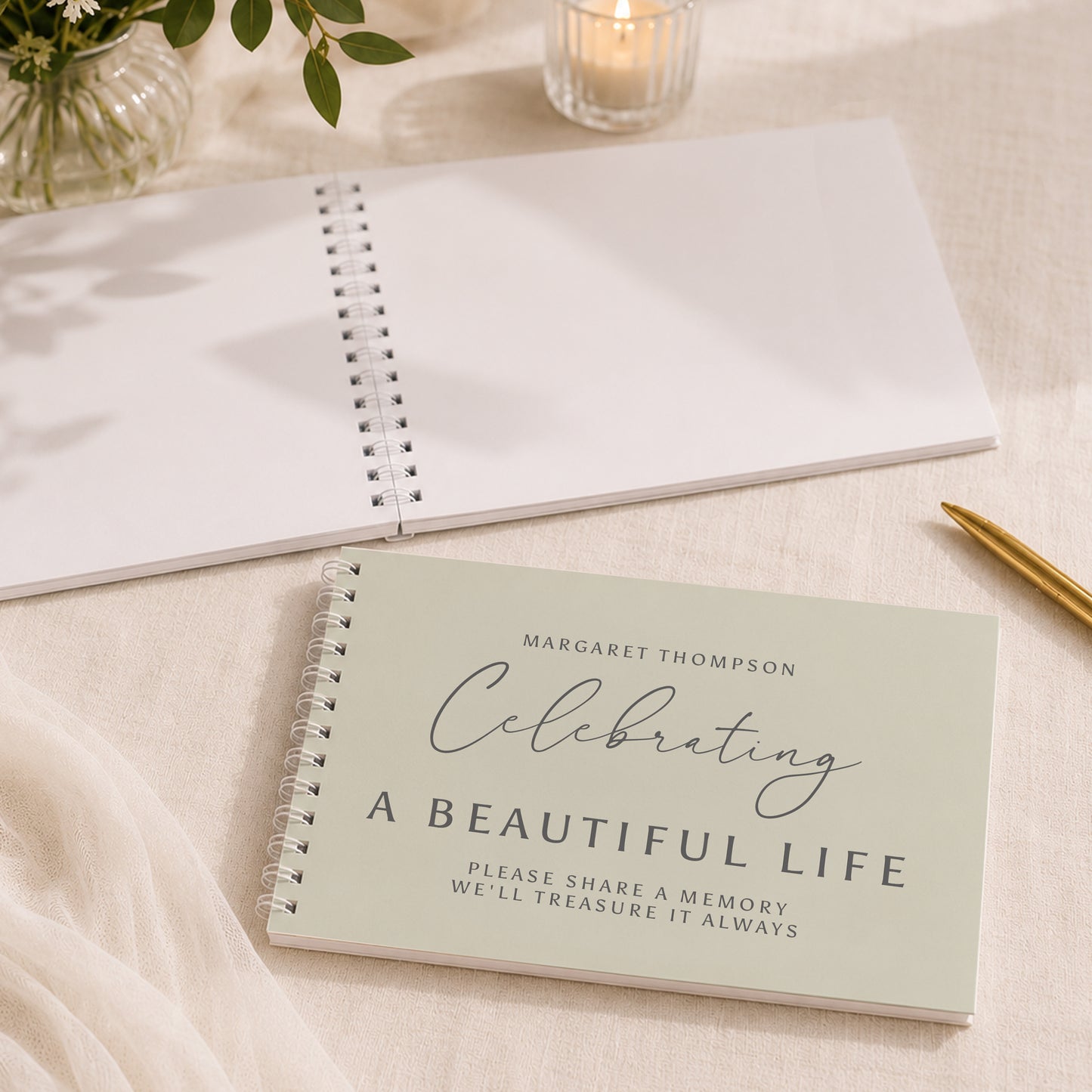 Personalised Natural Guest Book