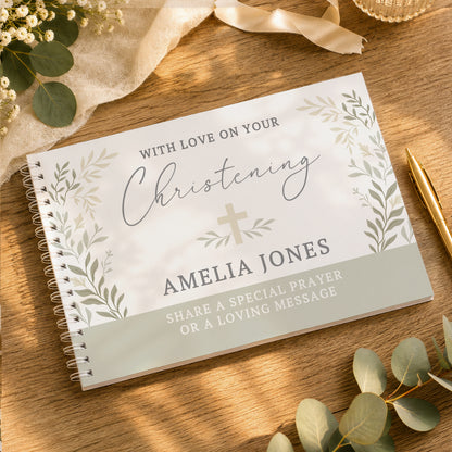Personalised Religious Cross Guest Book