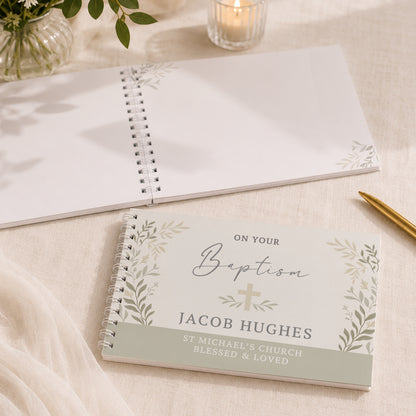 Personalised Religious Cross Guest Book