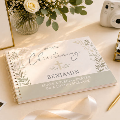 Personalised Religious Cross Guest Book