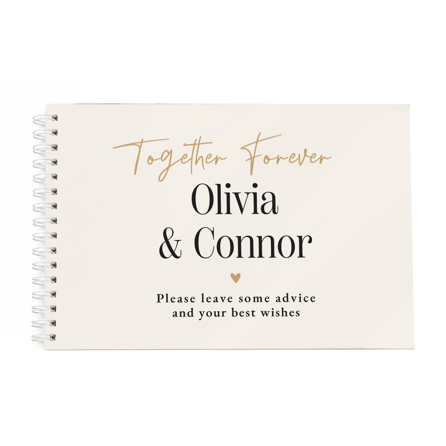 Personalised Black & Gold Wedding Guest Book