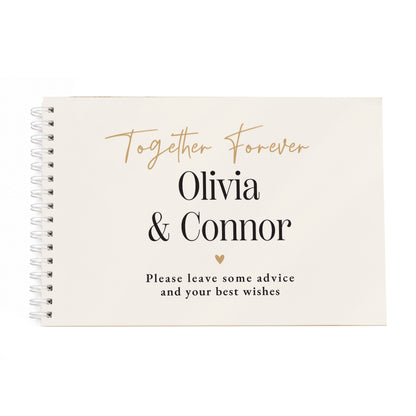 Personalised Black & Gold Wedding Guest Book
