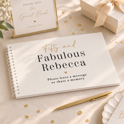 Personalised Black & Gold Wedding Guest Book