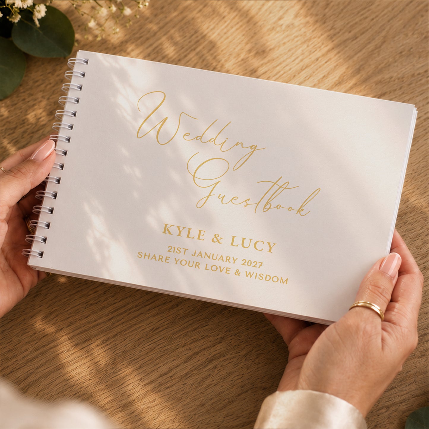 Personalised Off White Wedding Guest Book