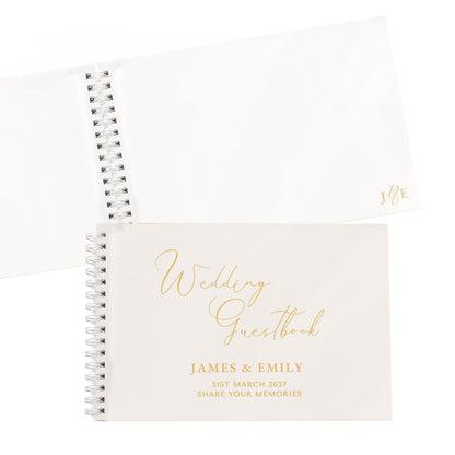 Personalised Off White Wedding Guest Book