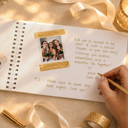 Personalised Off White Wedding Guest Book