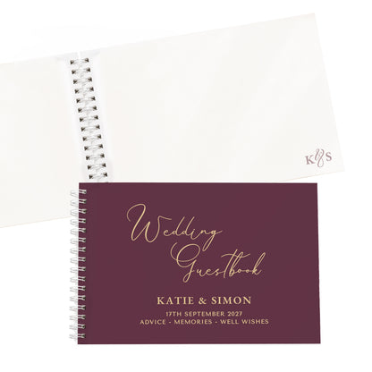 Personalised Plum Wedding Guest Book
