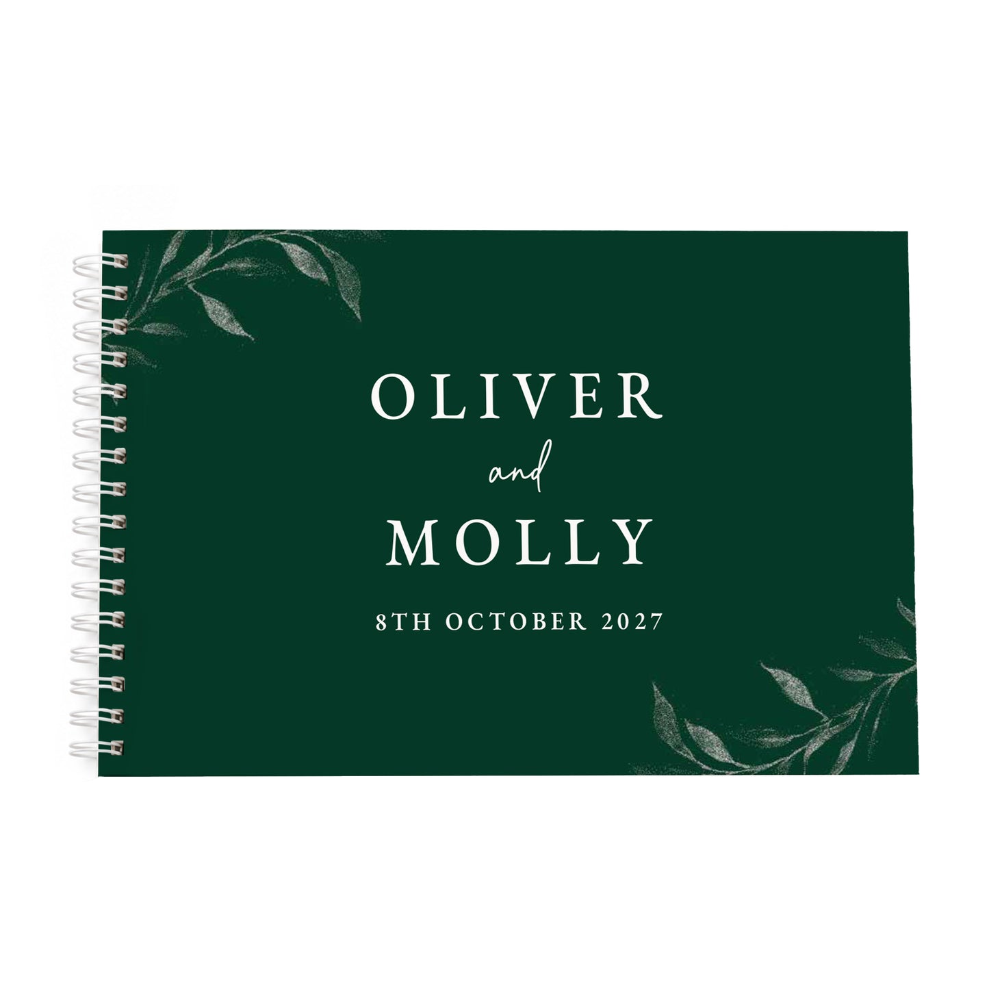 Personalised Botanical Evergreen Wedding Guest Book