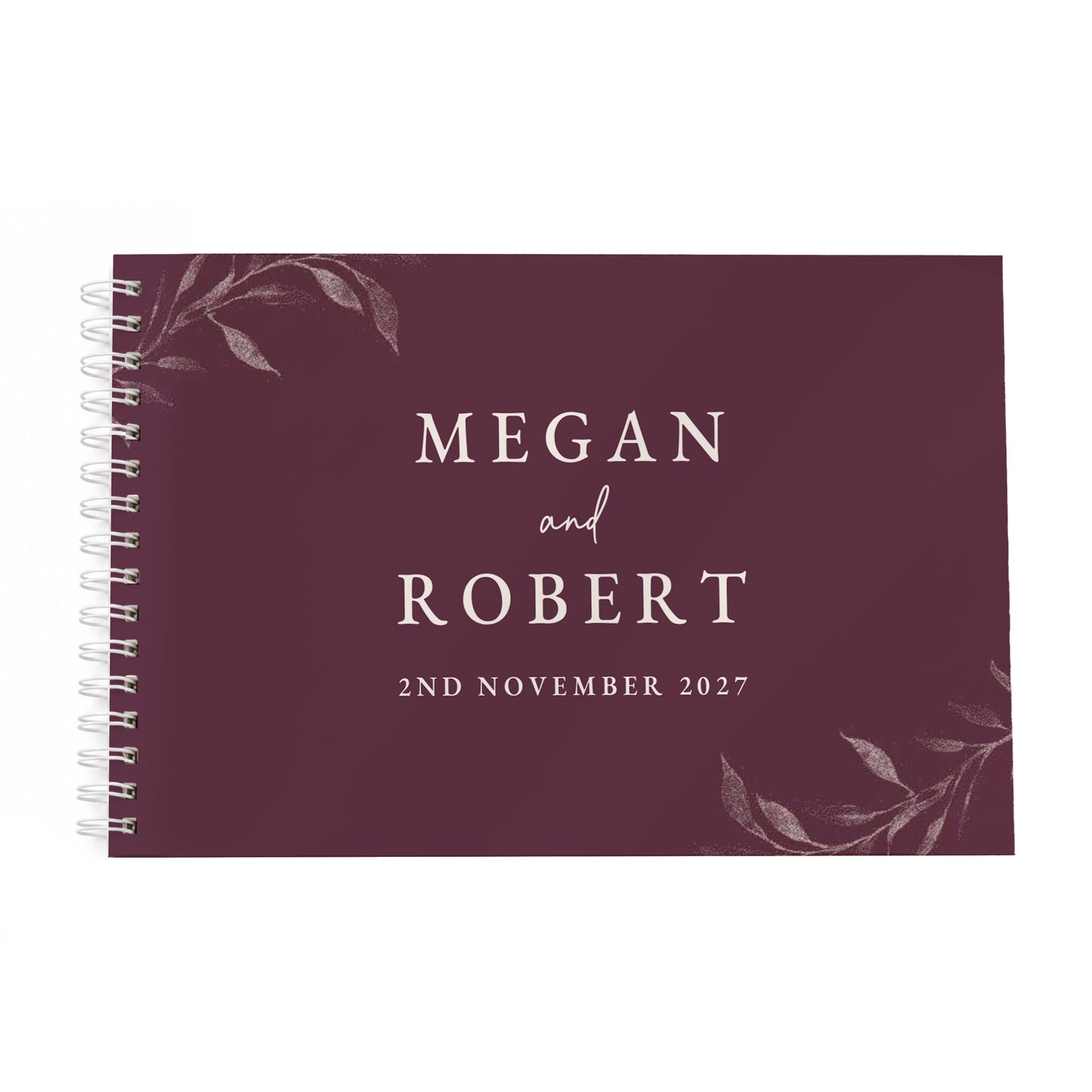 Personalised Botanical Plum Wedding Guest Book
