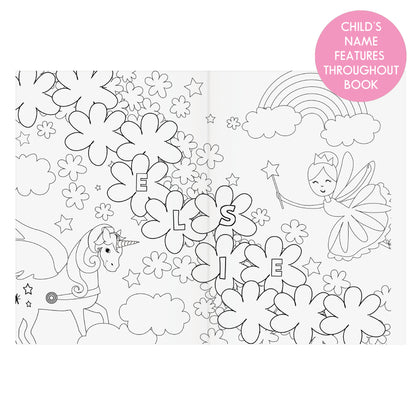 Personalised Princess & Unicorn Colouring Book