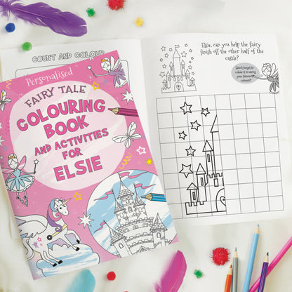 Personalised Princess & Unicorn Colouring Book