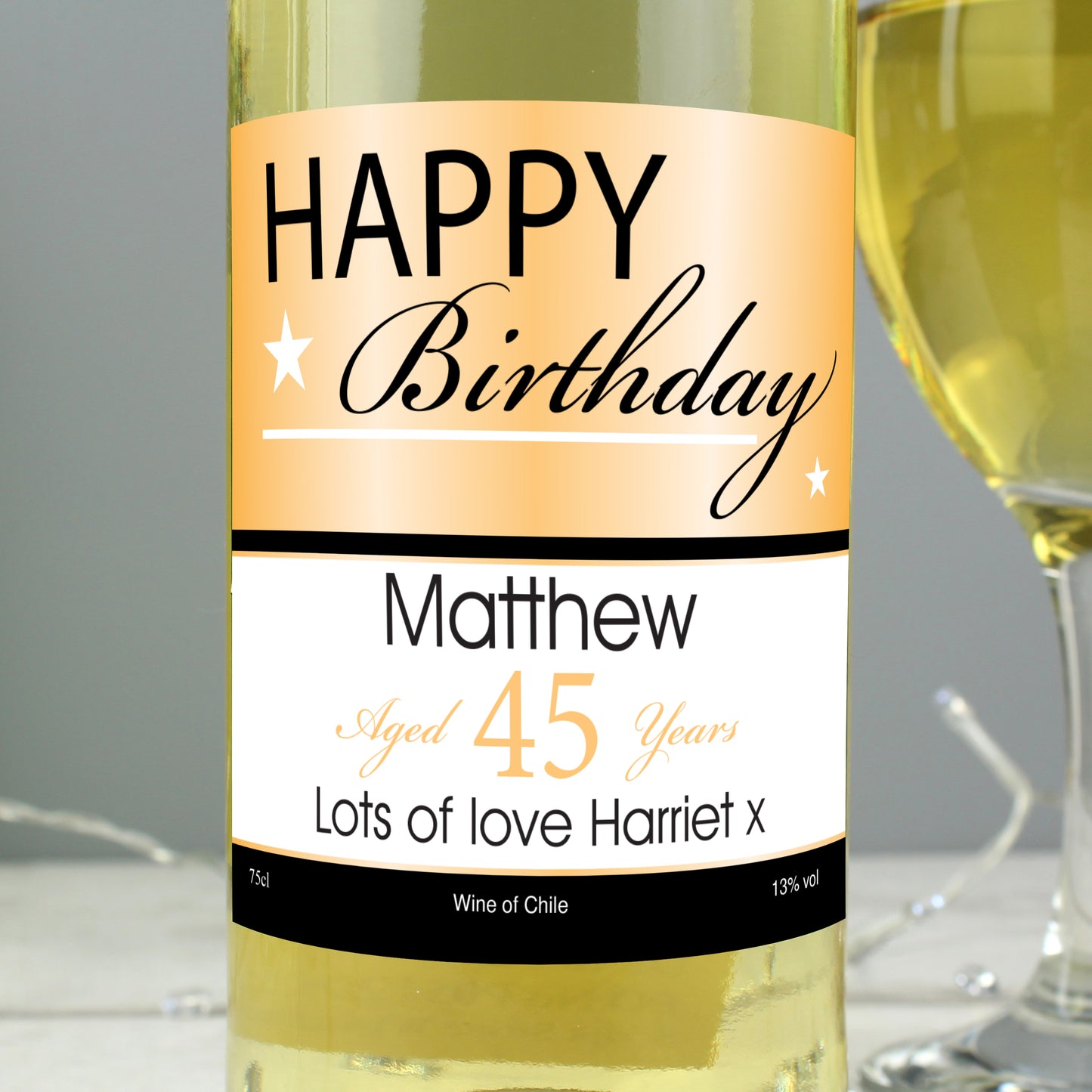 Personalised Happy Birthday White Wine