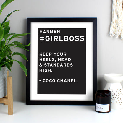 Personalised Typography Black Framed Print