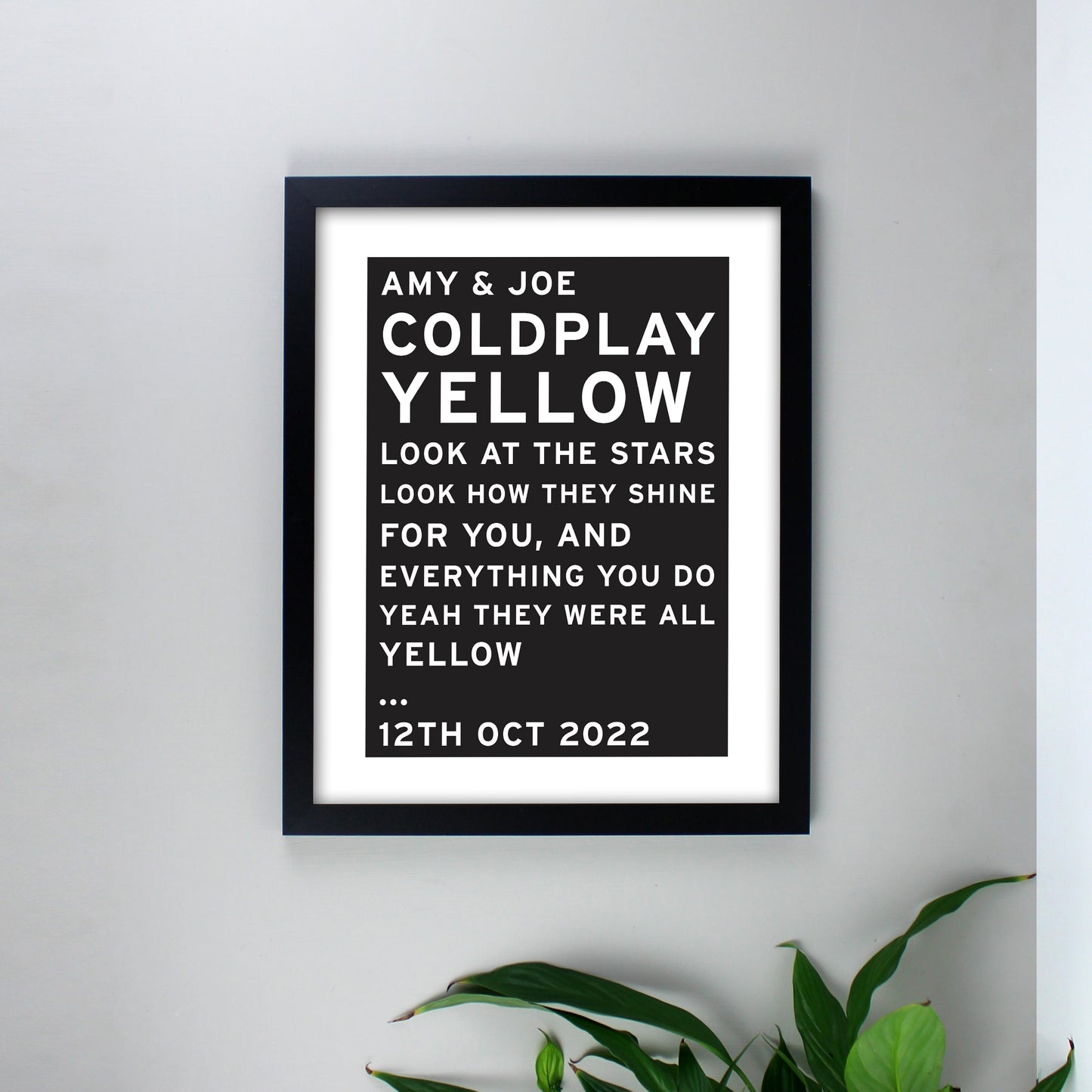 Personalised Typography Black Framed Print